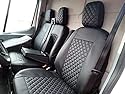 Texmar Vordersitzbezüge 2+1, entworfen für Ford Transit Custom nach 2015, kleine Kabine, schwarz, aus Kunstleder, LHD