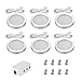 6pcs Bajo Luz de Gabinete Luz Mueble Cocina Techo Spot Luces con Adaptador de divisor para muebles DC 12V RV LED Luces de Armario Empotrable Campista Caravana Barco Cocina(Blanco Cálido)