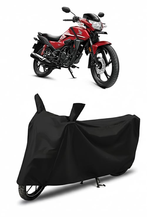 Image of DRAKOWISH Waterproof Bike Cover for Honda SP 125 | All Weather Protection from Rain, Dust, UV Rays & Scratches with Mirror Pockets & Buckle Belt | SP 125 Bike Cover