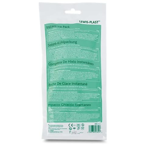 Lewis-Plast Premium Instant Ice Pack - Disposable Cold Therapy Ice Packs, Instant Pain Relief for Back, Neck, Ankle, Sprains, Headaches and Toothache Cover