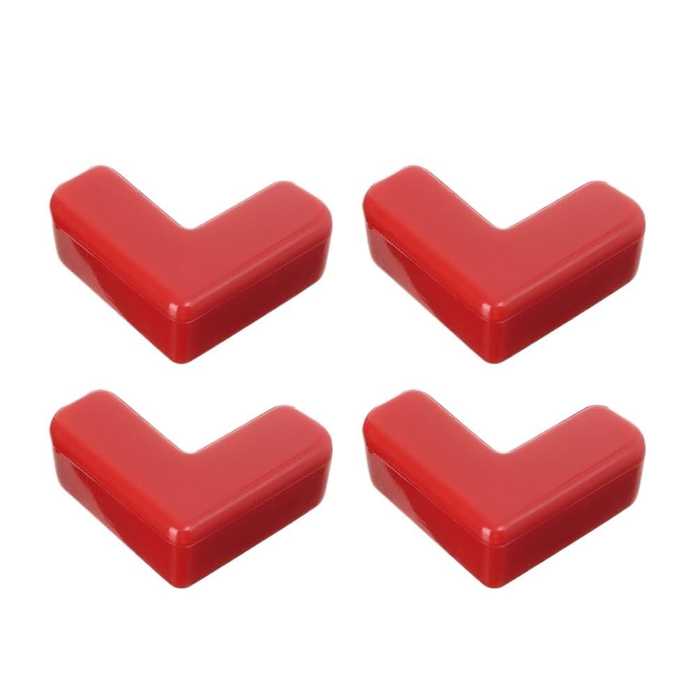 4Pcs Soft Desk Security Table Corner Protector Guards Anticollision Strip Edge Protection(Red)