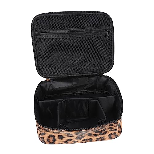 PAMINGONO ヒョウ化粧品バッグ 化粧ポーチ トラベルバッグ 化粧旅行バッグ 家庭用化粧品袋 防水化粧バッグ 旅行用品 持ち運びに便利な化粧品バッグ 家庭用化粧バッグ Pu Leopard