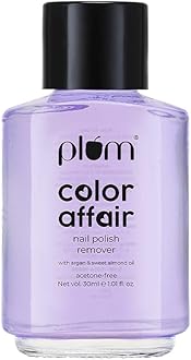 Plum Color Affair Acetone-Free Nail Polish Remover | Nourishing Formula with Sweet Almond & Argan Oil | Vitamin E-Infused | 100% Vegan & Cruelty-Free | Easy & Gentle Removal | 30ml