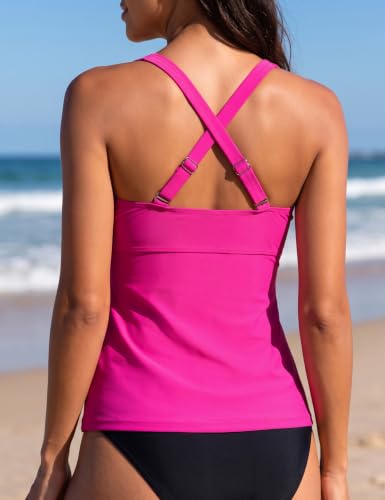 9 Best Tankini with Underwire and Tummy Control: Top Picks for a Flattering Beach Look (2026)! 6 Mycoco Womens Underwire Swim Top Only V Neck Push Up Tankini Top with Underwire Bra Support Hot Pink