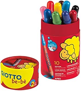 GIOTTO be-bè Large Colouring Pencils Set, 10 Assorted Colours, Super Washable, Suitable for Ages 2+, Ideal for Children