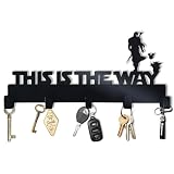 Pentacle Toys This is The Way 5 Hook Key Holder - Disney Inspired Key Hook Rack - Classic Metal Wall Hanger - Disney Game Room Key Hangers - Kids Room Décorative Metal Hanger