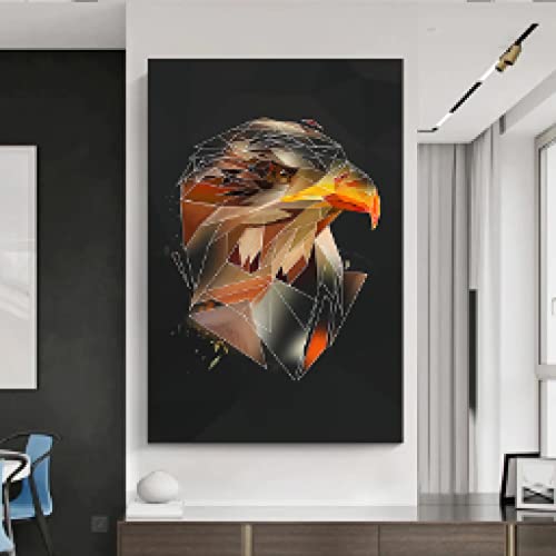 Toile ours cerf art abstrait grand format pour habiller un mur vide
