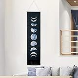 Sunm boutique Tapestry Wall Hanging Tapestries Nine Phases of The Full Growth Cycle of The Moon Wall Tapestry Cotton Linen Wall Art, Modern Home Decor