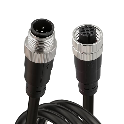 Hamibus M12 5-Pin Sensor Cable, A-Coded Male to Female IP67 Waterproof Extension Cord for Analog Sensors and Industrial Equipment