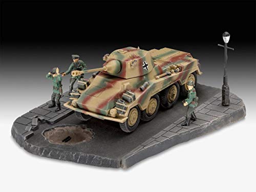 Revell Modellbausatz Sd.Kfz. 234/2 Puma | Leistungsfähiger 8-Räder-Panzerspähwagen | Präzise Nachbildung mit 5cm Kanone & Diorama | Inkl. Kleber und Pinsel