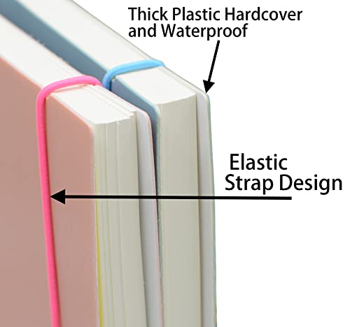 Large Spiral Notebook With Bandage, 4 Pcs 10.2 Inch X 7.28 Inch B5 Thick Plastic Hardcover 8Mm Ruled 150 Sheets (300 Pages) Journals For Study And Notes (4 Pcs Blue Pink Yellow Purple) #TOP2