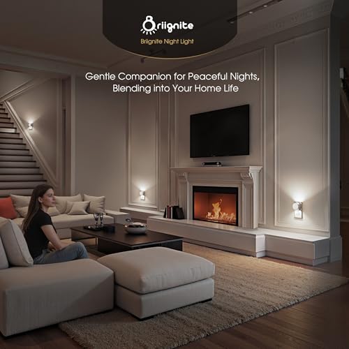 Image of Briignite Night Light[2 Pack], Night Lights Plug into Wall, 3 Level Brightness Adjustable Plug in Night Light, Dusk to Dawn Sensor, Nightlights for Adults, Bedroom, Bathroom, Hallway, 5000K