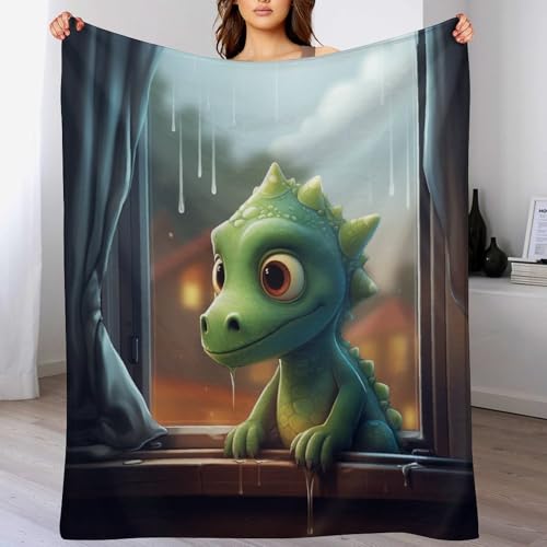 Manta de forro polar de dinosaurios mullida y colcha suave para sofá de 150x200 cm 2