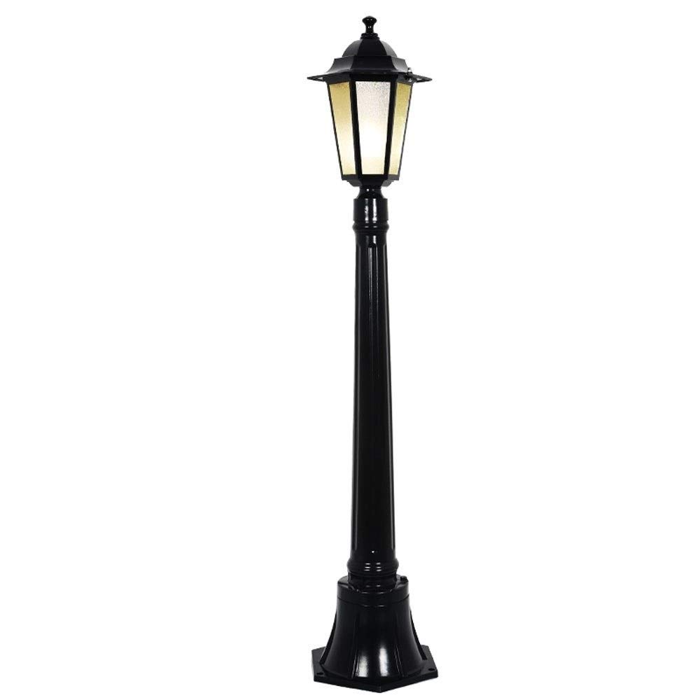 QUSYZD Lamp Post Lights Outdoor, Vintage Outdoor High Pole Street Post Lantern European Garden Ip54 Waterproof Bollard Column Lamp Community Courtyard Road Landscape Aluminum,Black-1.7m