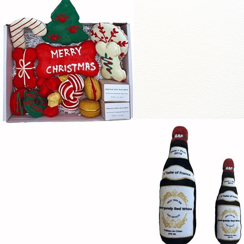 Bonne et Filou Dog Christmas Box - Juguete de Peluche para Perros