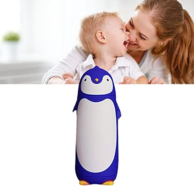 Fdit Stainless Steel Penguin Vacuum Insulated Tumblers Travel Mug Tea Water Bottle Coffee Flask for Home Office School (Blue)