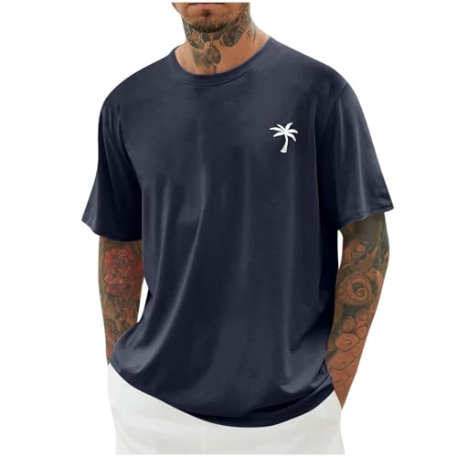 Mens 2024 Summer Tshirt Casual Letter Print Crewneck Short Sleeve Shirts Baggy Athletic Bodybuilding Workout Tee Tops