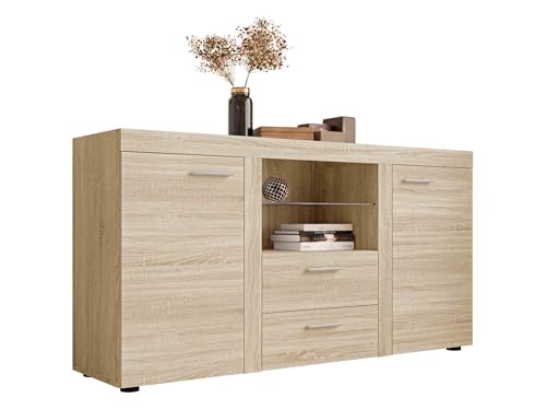 Mirjan24 Kommode Rango mit Glasboden, Highboard Sideboard, Anrichte,...