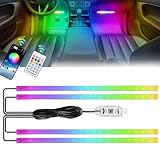 GZRUICA 車用LEDテープ 72LED RGB USB式 LEDテープライト フットライト Bluetoothやリモコン制御 車内装飾用 テールランプ トランク 足下照明 バイク用 トボート 18連 32.5CM 防水 汎用 4本/セット