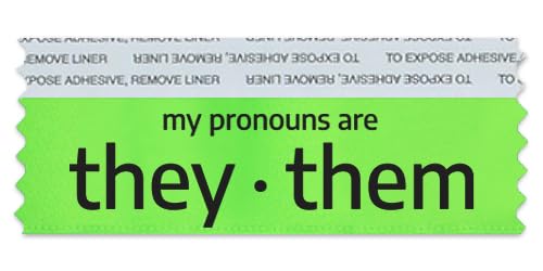 Pronoun Badge Ribbons - 25 They/Them Pronoun Ribbons by Ribbons Galore - Made in USA