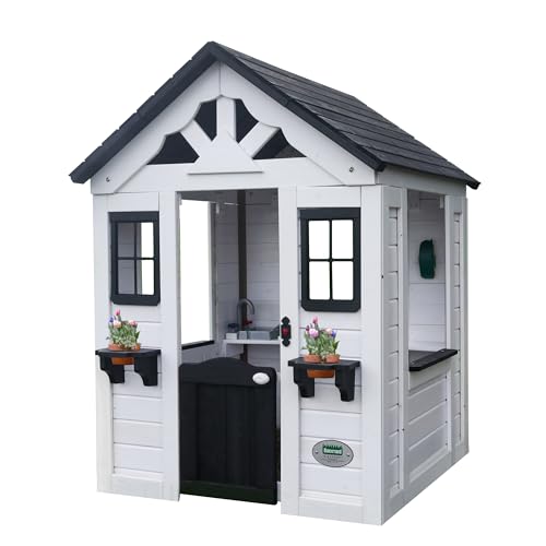 Backyard Discovery Sweetwater White Cedar Wooden Kids Playhouse...