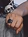 Bandmax Mens Black Freemason Rings Stainless Steel Round Signet Ring for Biker Mason Religious Faith Ring Size 11 Masonic Jewelry for Men