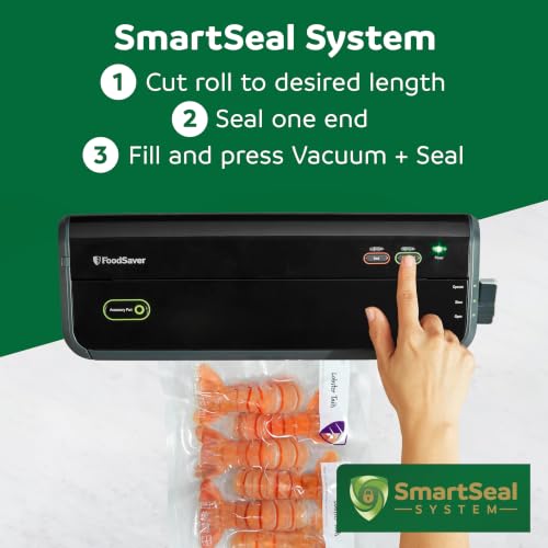 Image of FoodSaver Heavy Duty Vacuum Sealer Rolls, 4 Pack 8 inch x 17.5' Rolls (70 Total Feet), 30% Thicker BPA-Free Bags for Food Storage, Sous Vide, Meal Prep
