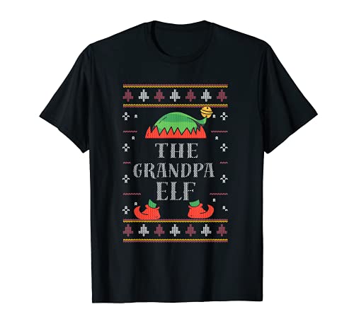 Abuelo Elf Familia Coincidencia Feo Grupo de Navidad Divertido Camiseta