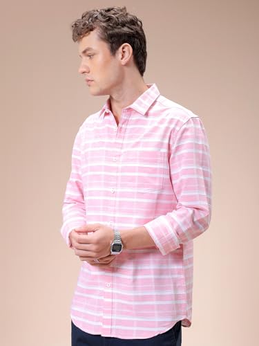 Image of The Indian Garage Co Men Slim Fit Checkered Full Sleeves Cutaway Collar Casual Shirt