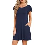Askyes-Womens-Summer-Dresses-2023-Ruffle-Short-Sleeve-Casual-Beach-Tshirt-Dress-Round-Neck-Loose-Swing-Sundress-with-Pockets