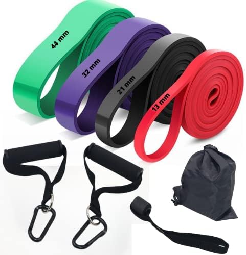 super band kit 4 Elásticos 4 intensidades com alça de mão e ancor...