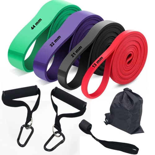 super band kit 4 Elásticos 4 intensidades com alça de mão e ancor...