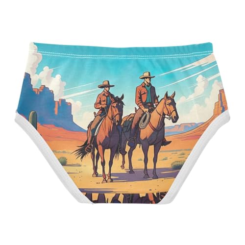 Fun Print Toddler Girls Underwear 2t Cotton Panties Little Girl Cowboys Horses Desert Briefs Kids Undies2