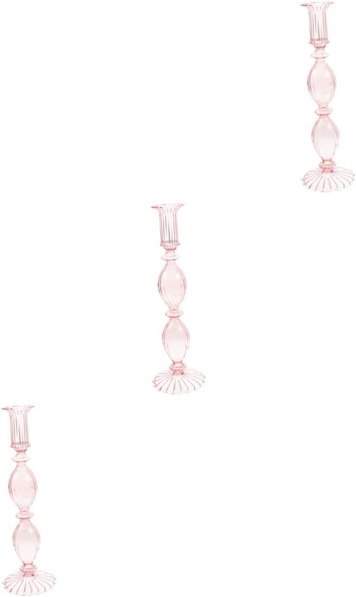 MAGICLULU 3pcs Glass Candle Holder Candle Holders Candle Stick Holder