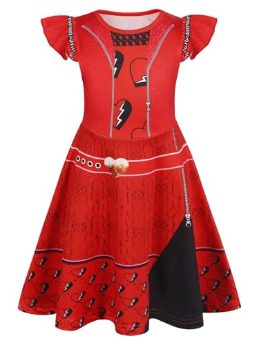 Jurebecia Girls Princess Nightgowns Flutter Short Sleeves Nightdress Pajamas for Toddler Kids Slpeewear Night Dress