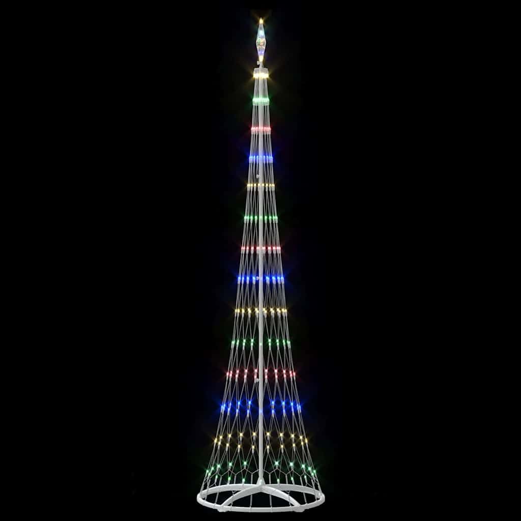 Choinka LED, wielokolorowa, wysokość 250 cm, metal ze stojakiem, 290 świateł, 8 trybów, do użytku wewnątrz i na zewnątrz, trwała, łatwy montaż