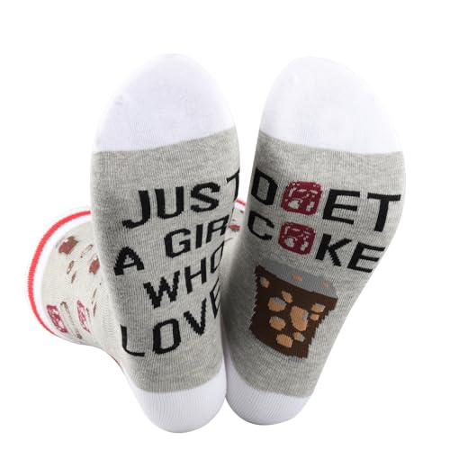 ZJXHPO Diet Drinks Crew Sock Soda Drinker Gift Just A Gil Who Loves Diet Drinks Novelty Sock Soda Lover Gift (US Alpha Medium Regular Regular Just Diet Sock)