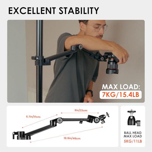 Image of TARION 19 inch Modular Desktop Camera Arm DSLR Mount Titanrig Arm Z