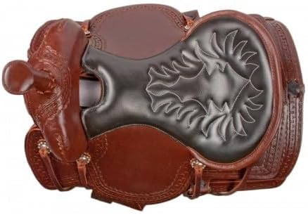 D&L Saddlery Leather Western Endurance Trail Horse Saddle Handmade Comfort with Horn Equestrian Horseback Riding Tack, Matching Headstall,Breast Collar,Reins Size:14"-18" inches Seat, M15