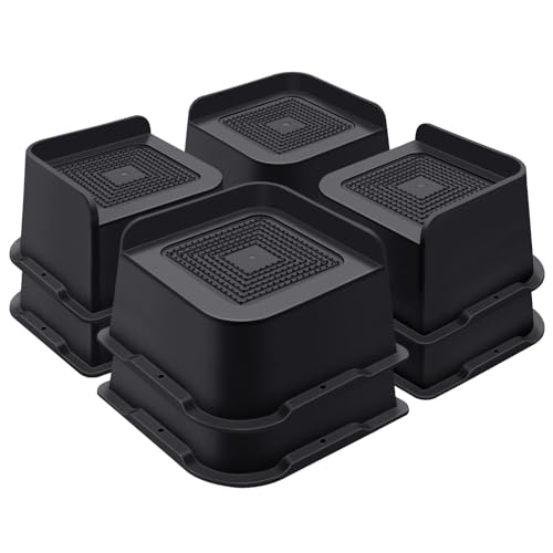 ANNKUT Bed Risers 3 Inch Heavy Duty, Furniture Risers for Bed Desk Table Sofa Couch，Oversized Bed Lifts Risers, Support up to 5000 Lbs(8 Pack Black)