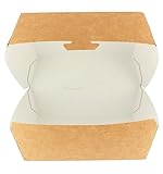 Monouso | 200 Cajas para Hamburguesa Mega 16,5x18x9cm, Envase de Cartón para Hamburguesa, Biodegradables, Cajas para Comida, Tiendas, Restaurantes