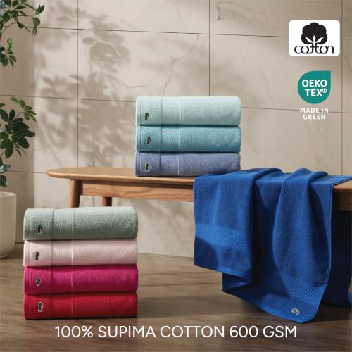 Lacoste Heritage Supima Cotton Bath Towel, Meteorite, 30" x 54", Highly Absorbent - image 5