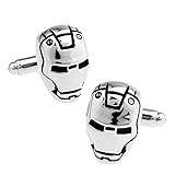 Iron Man Super Hero Design Manschettenknöpfe Herren Hemd Manschettenknöpfe Paar, silber