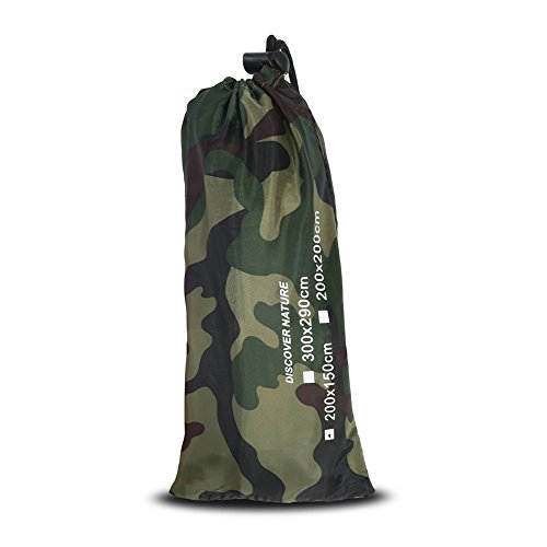 tarp,Lightweight Outdoor Cam Hiking Tent Tarp, Waterproof Picnic Mat Shelter Tent Tarp Rain Fly, with Drawstring Carrying Bag for Backpacking, and Outdoor Living Camouflage Survival Gear(2 * 2M)