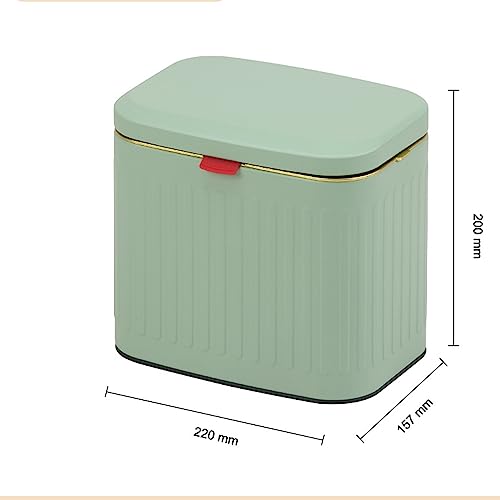 Wandmontierter faltbarer Mülleimer mit Deckel, 4 l, Küchenkomposteimer, platzsparende Arbeitsplatte & Untertisch-Abfalleimer für Badezimmer, Schlafzimmer, Büro - Grün – Bild 3