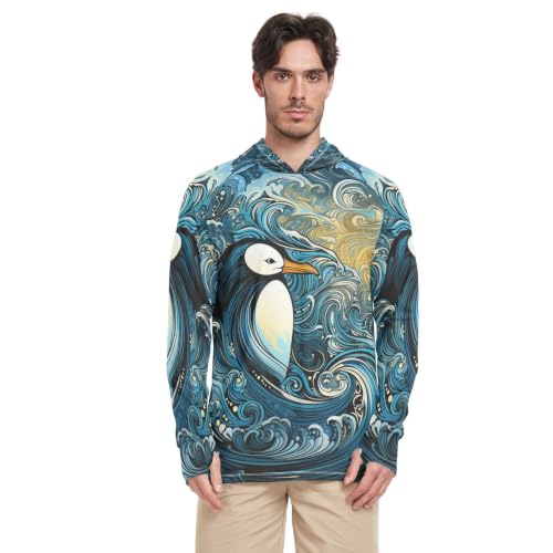 Rash Guard Homme à Col Rond avec Protection Solaire UPF 50+ et Manches Longues pour la Pêche