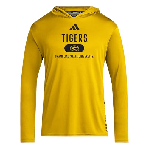 adidas Men's NCAA Designed for Training Team Lightweight Hoodie, Team Collegiate Gold/Black/Grambling State Universtiy, XX-Large Tall