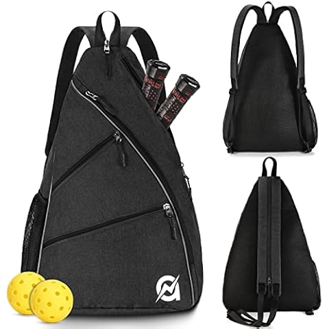 A11N Pickleball Bag, Reversible Crossbody Sling Bag/Backpack for Women Men, Black Cover