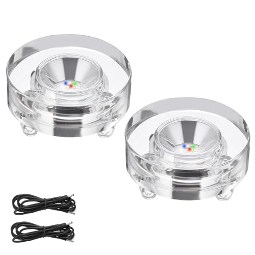 Socle filaire changeant PATIKIL pour éclairer les blocs de cristal sombres lot de 2