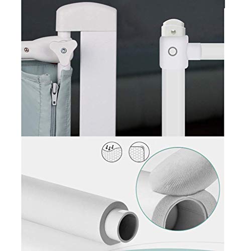 Barandilla para cama de niños de malla ventilada y deflector anticaídas verde de 150cm 3